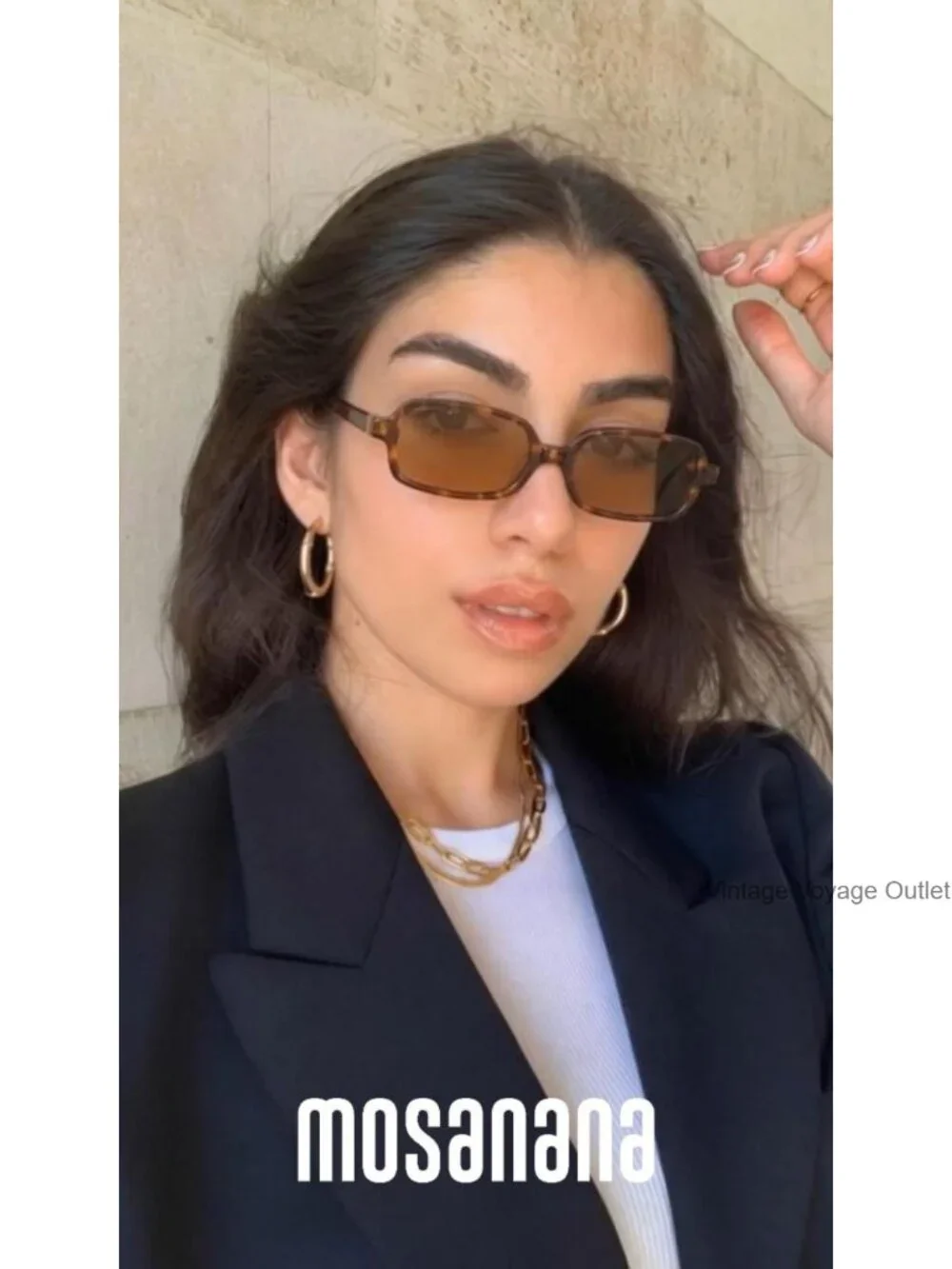 Retro Narrow Rectangle Sunglasses for Women UV400 Protection Lightweight